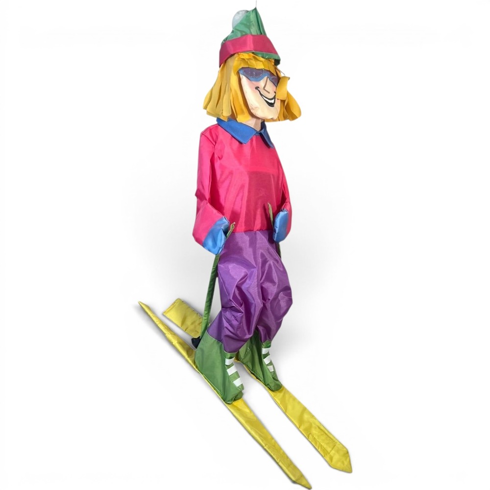 Ganz Windsport Suzi Skier D555 3-D Windsock 51" Long Extra Large Winter Vintage